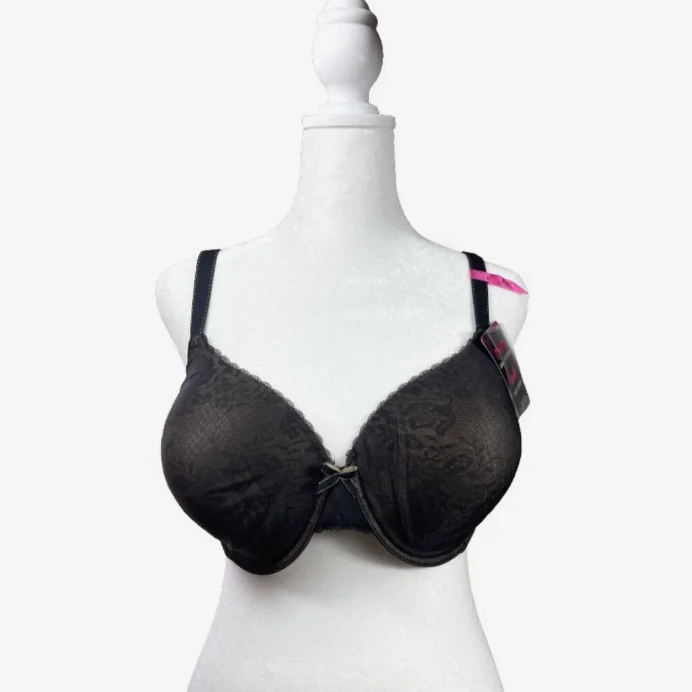 Maidenform Black Lace Beige T-Shirt Bra 40C NWT Lightly Lined‎ Sexy